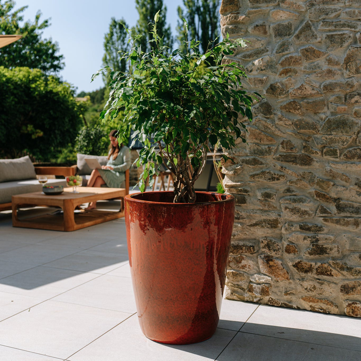 Keramik-Blumentopf MAZARIN - Tropisches Orange