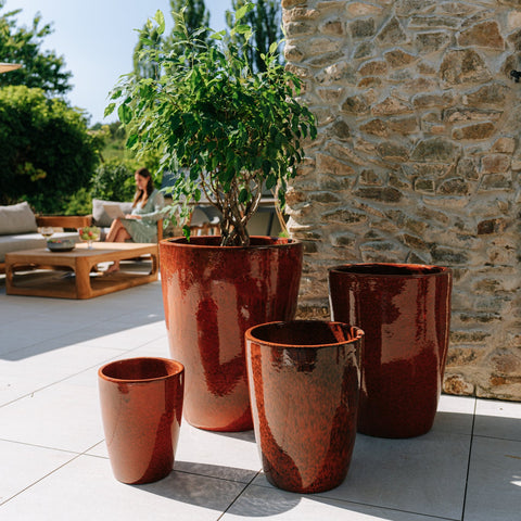 Keramik-Blumentopf MAZARIN - Tropisches Orange