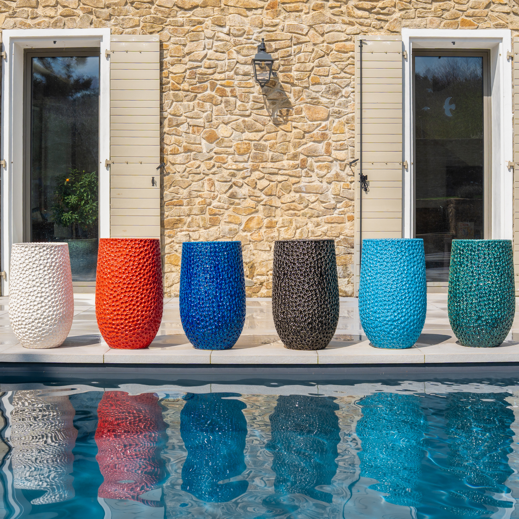 Großer Keramik-Blumentopf PARIS - Weiß