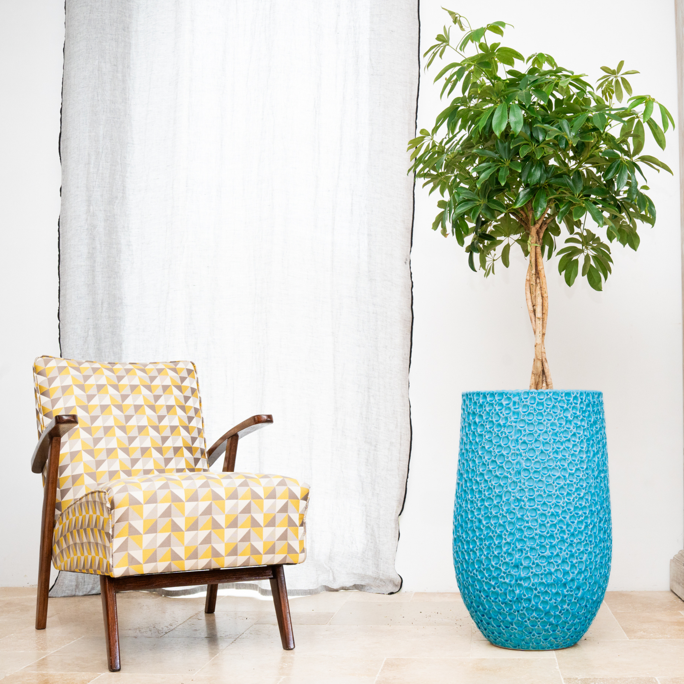 Keramický květináč Paris - Světle modrá