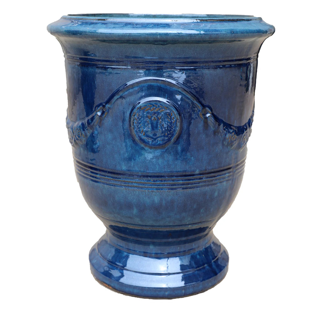 Keramik-Pflanzkübel RICHELIEU - Azurblau - L (35 x 42 cm)
