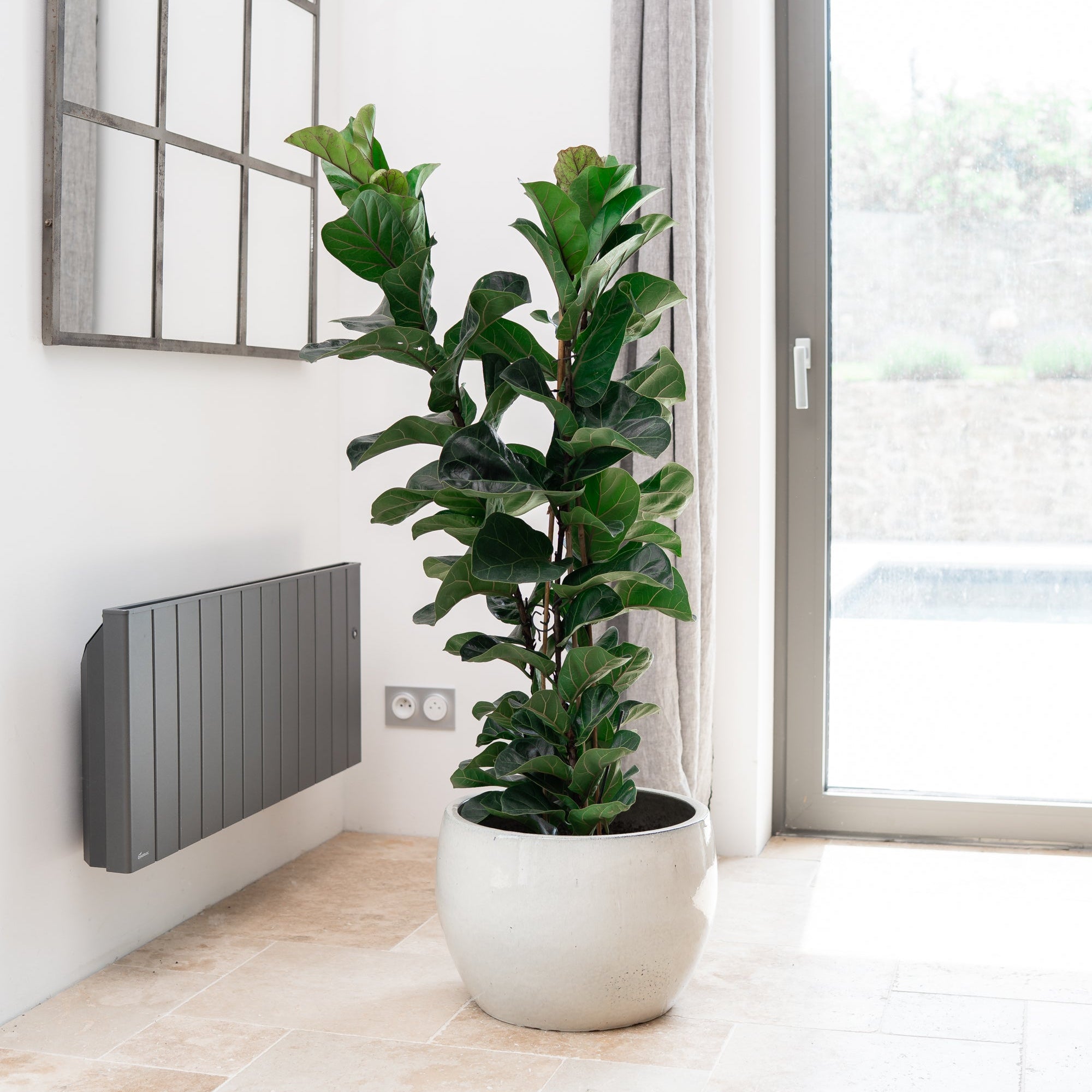 Keramik-Blumentopf ROMULUS - Cremefarben