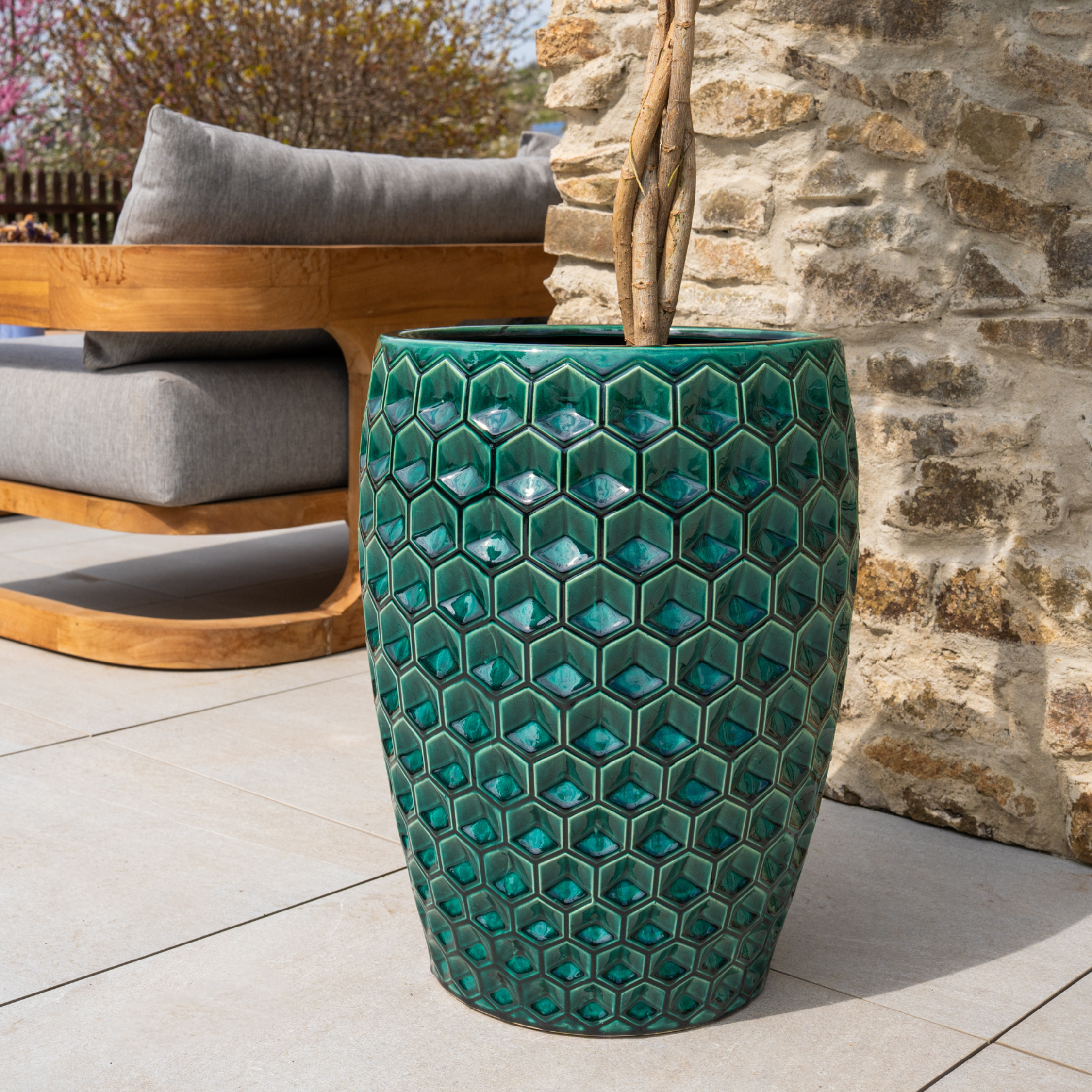 Keramik-Blumentopf VERSAILLE - Dunkelgrün