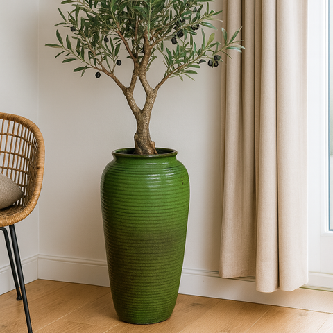 Keramik-Blumentopf ARCHIMEDE - Tropengrün