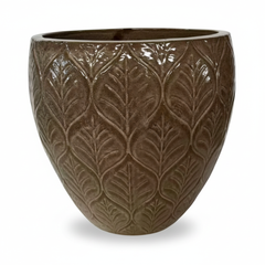 Keramický květináč Artemis Broušený bronz  – ručně vyráběný glazovaný květináč z terakoty