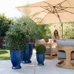 Keramický květináč Arthur - Mořsky modrá