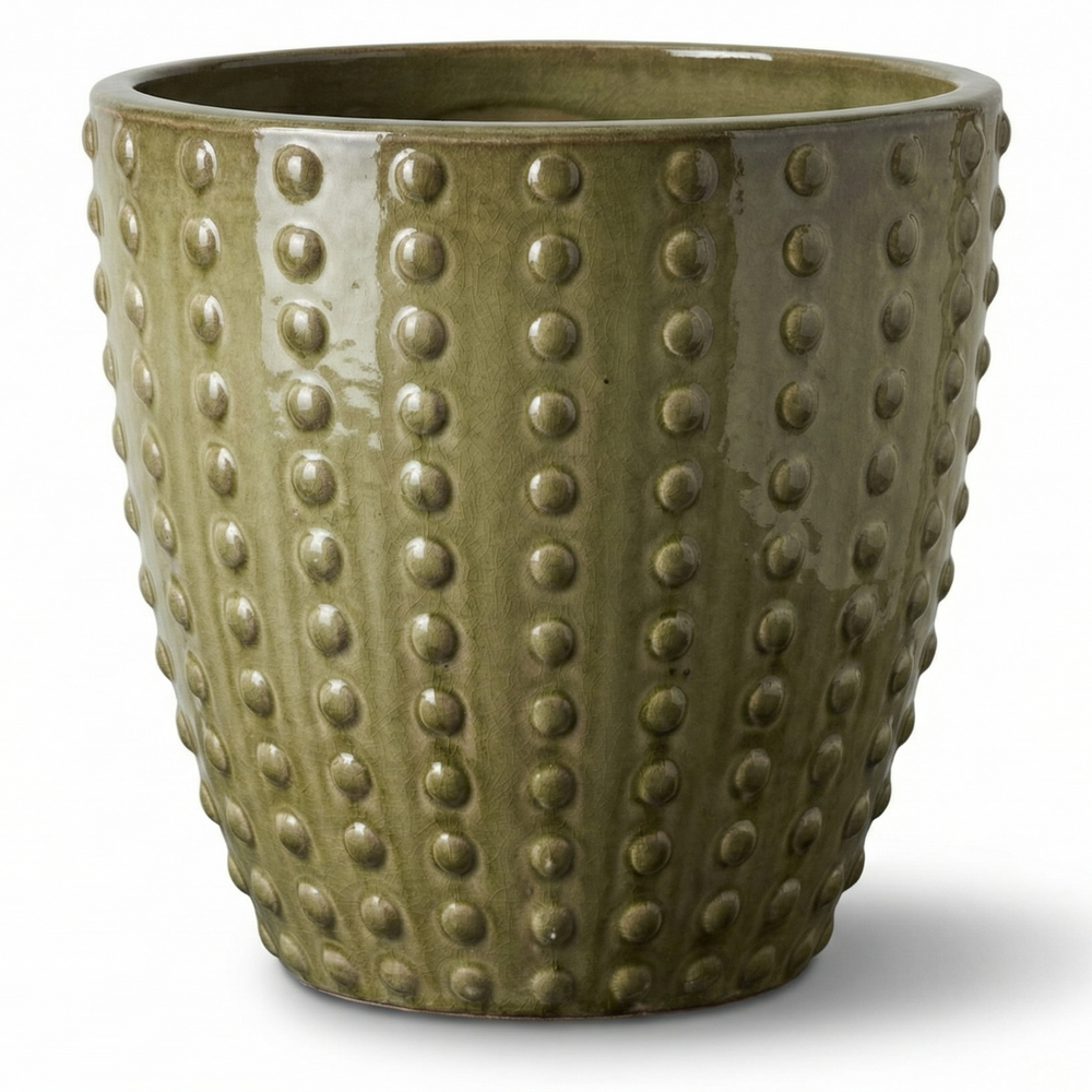 Keramik-Pflanzkübel ATTILA - Bronze - M (30 x 29 cm)