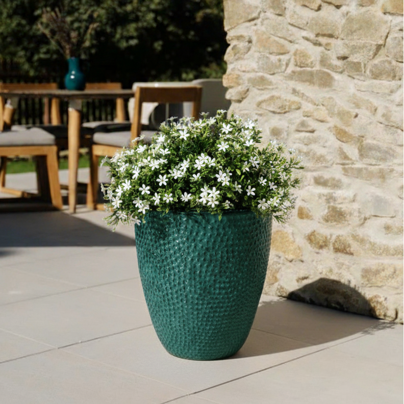 Keramik-Blumentopf CIGALINE - Petrolblau