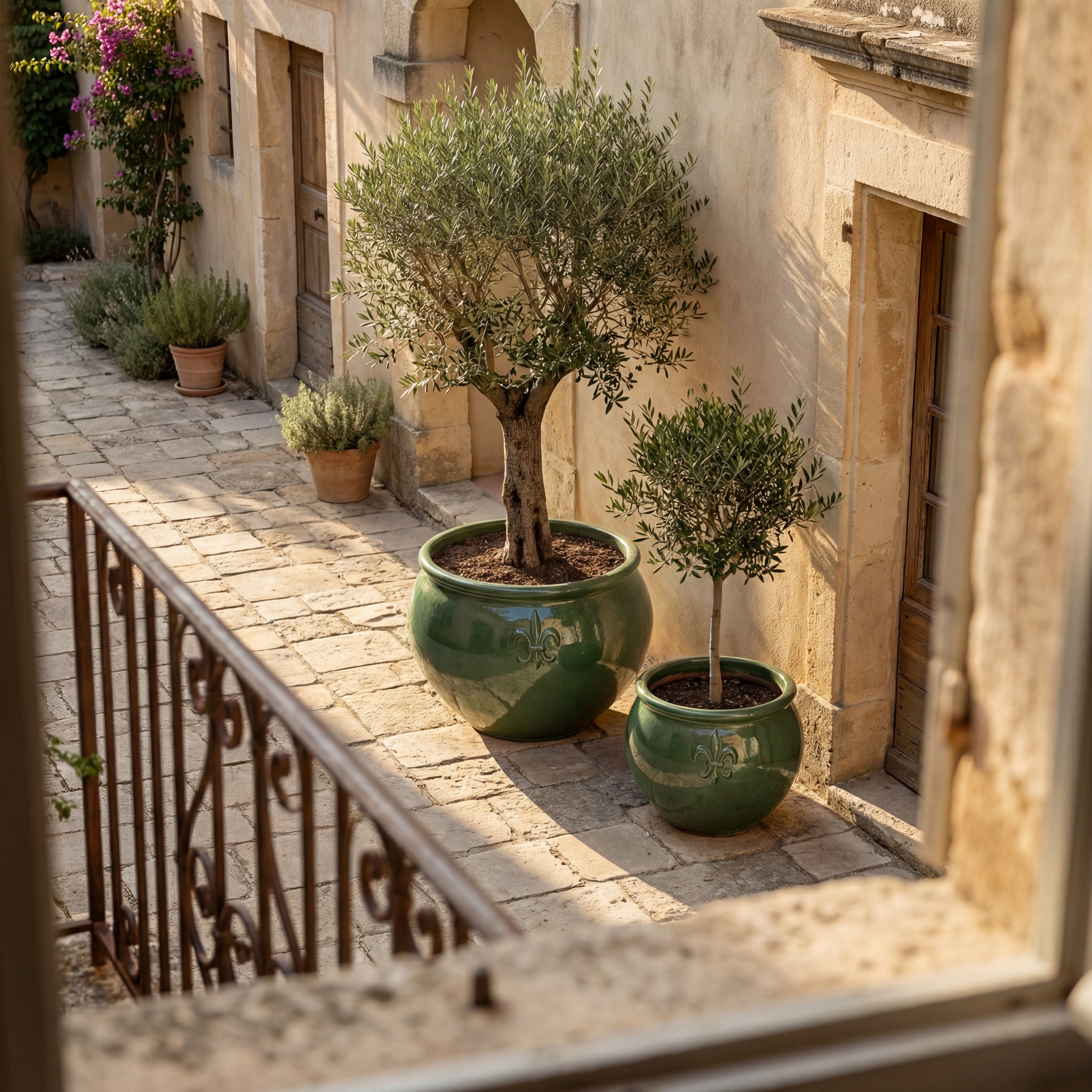 XXL Keramik-Pflanzkübel CLOVIS - Eisblau