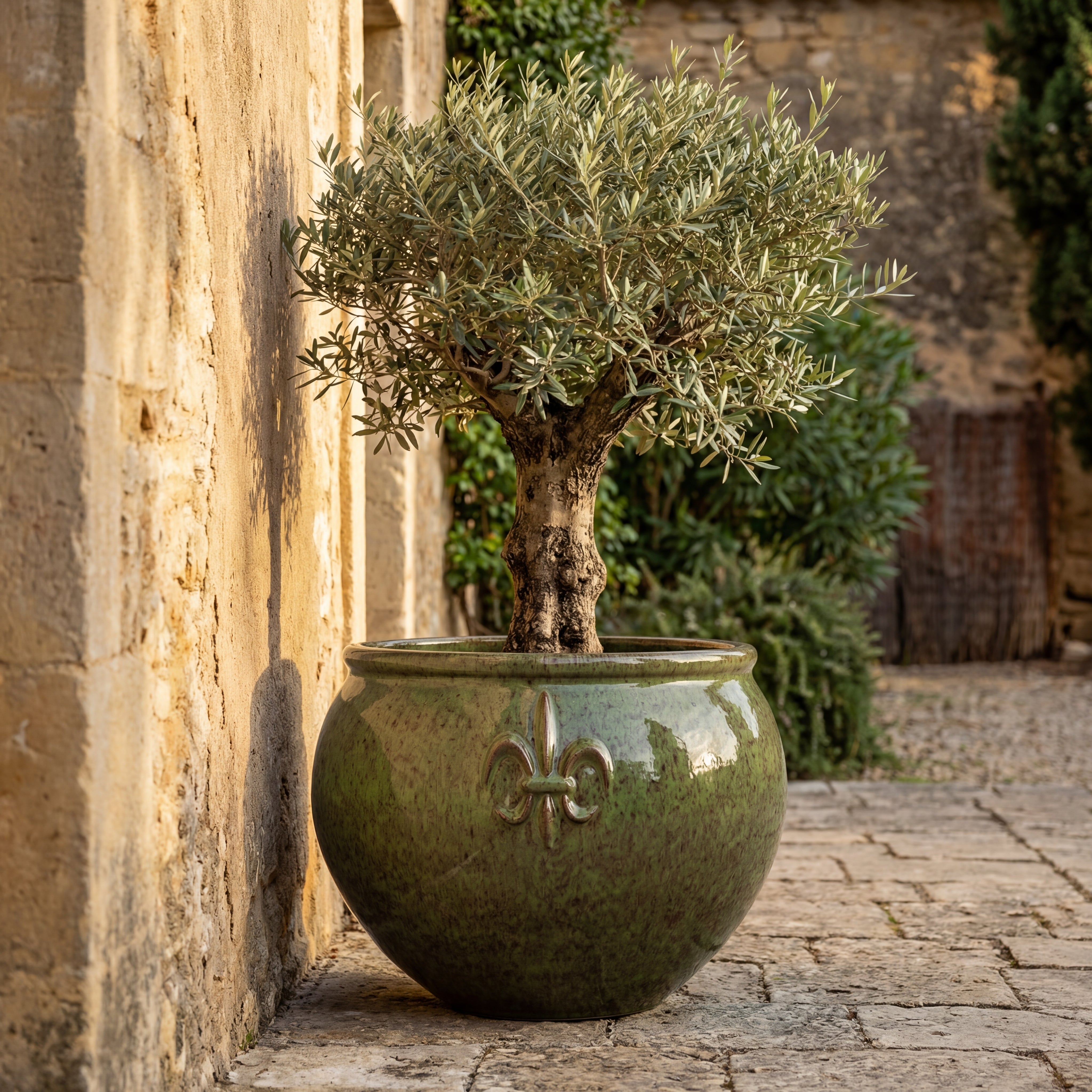 Großer Keramik-Pflanzkübel Clovis - Tropengrün