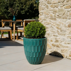 Keramický květináč Daudet Tyrkysový – ručně vyráběný glazovaný květináč z terakoty