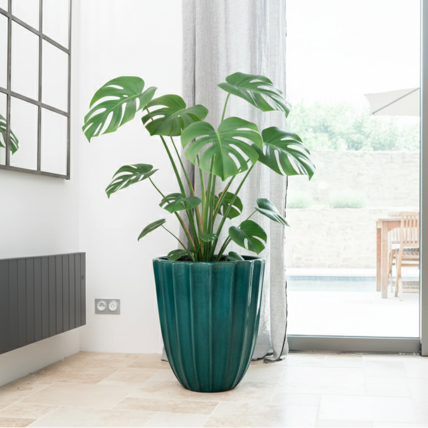 Keramik-Blumentopf HUGO - Türkis