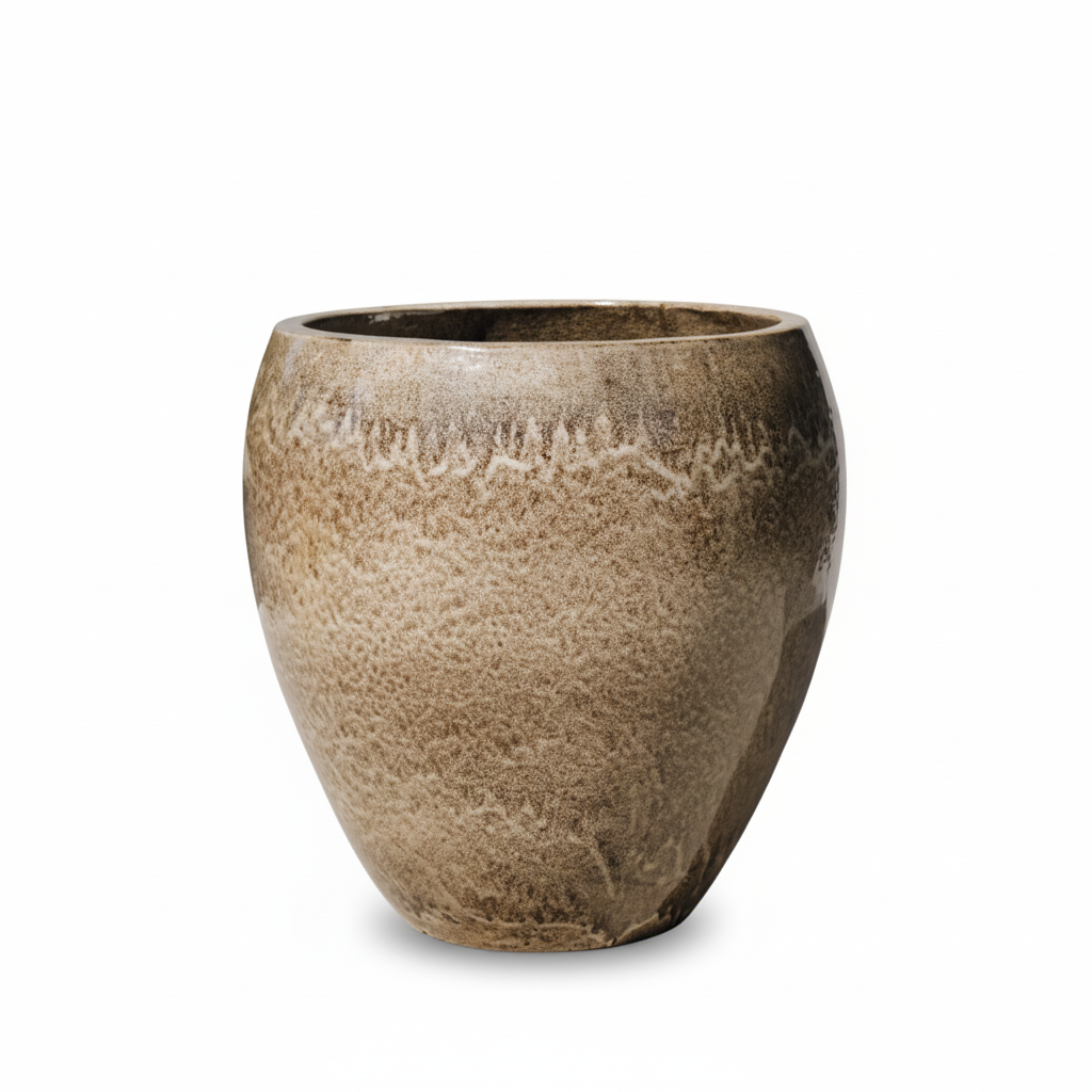 Keramický květináč LAFONTAINE - Tygrovaná Bílá