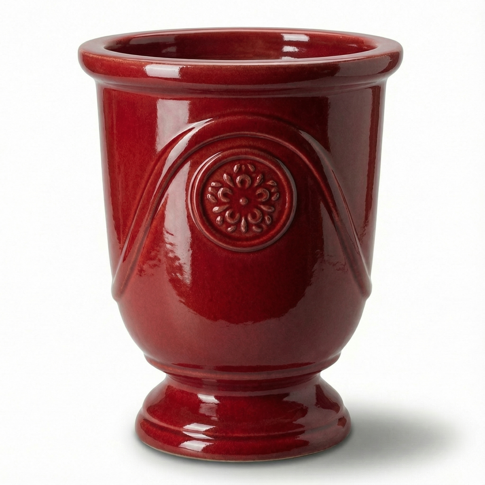 Keramik-Pflanzkübel MOLIÉRE - Imperialrot - M (24 x 30 cm)