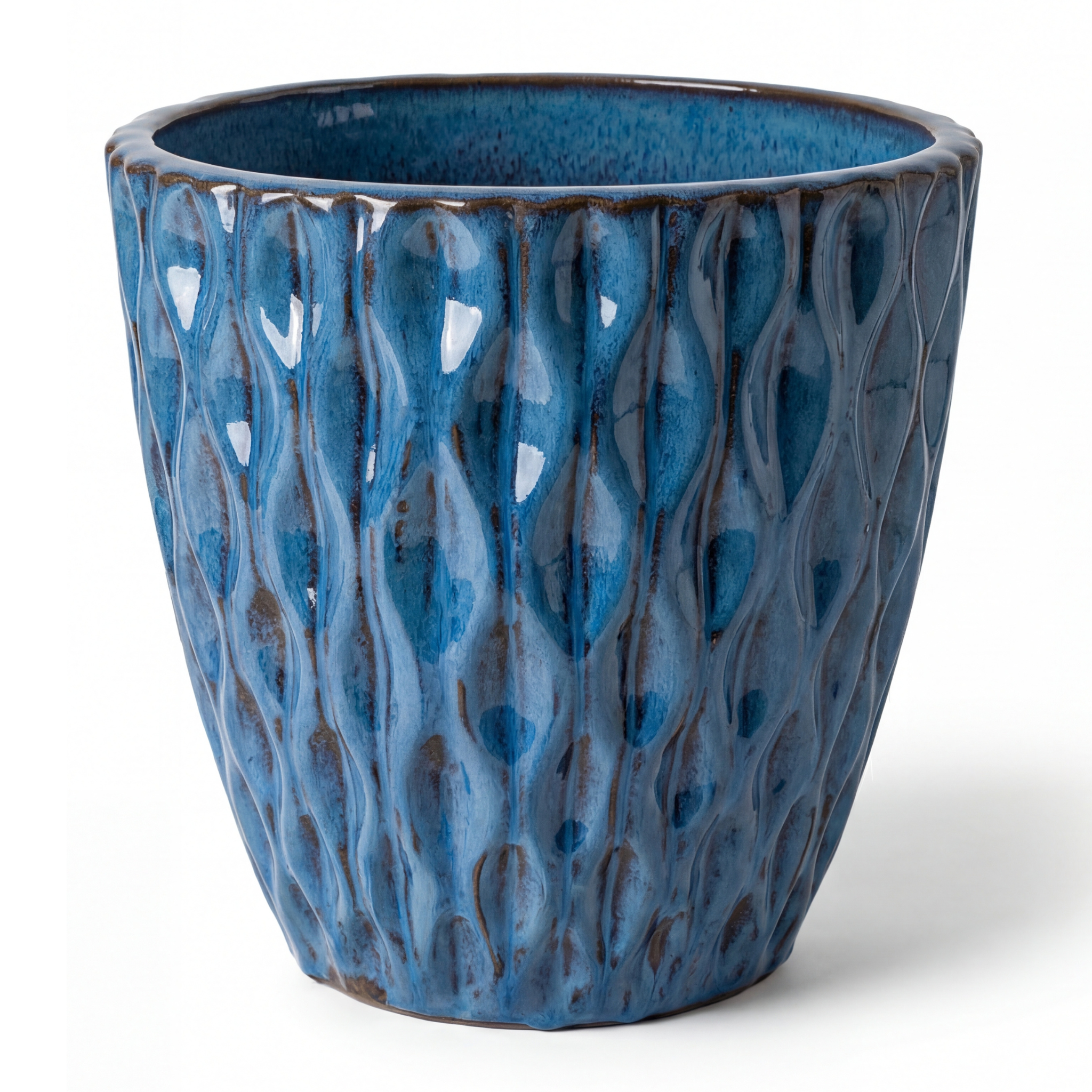 Keramik-Pflanzkübel MONET - Antikblau