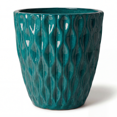 Keramik-Pflanzkübel MONET - Petrolblau