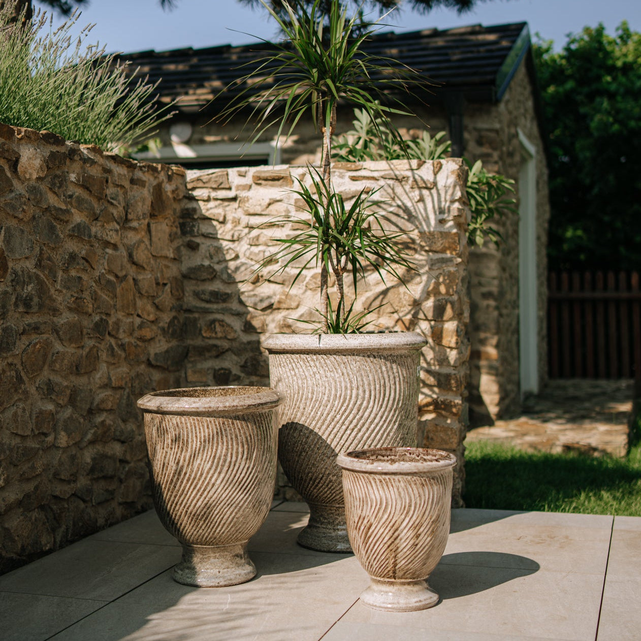 Keramik-Blumentopf MORGANE - Tigerweiß