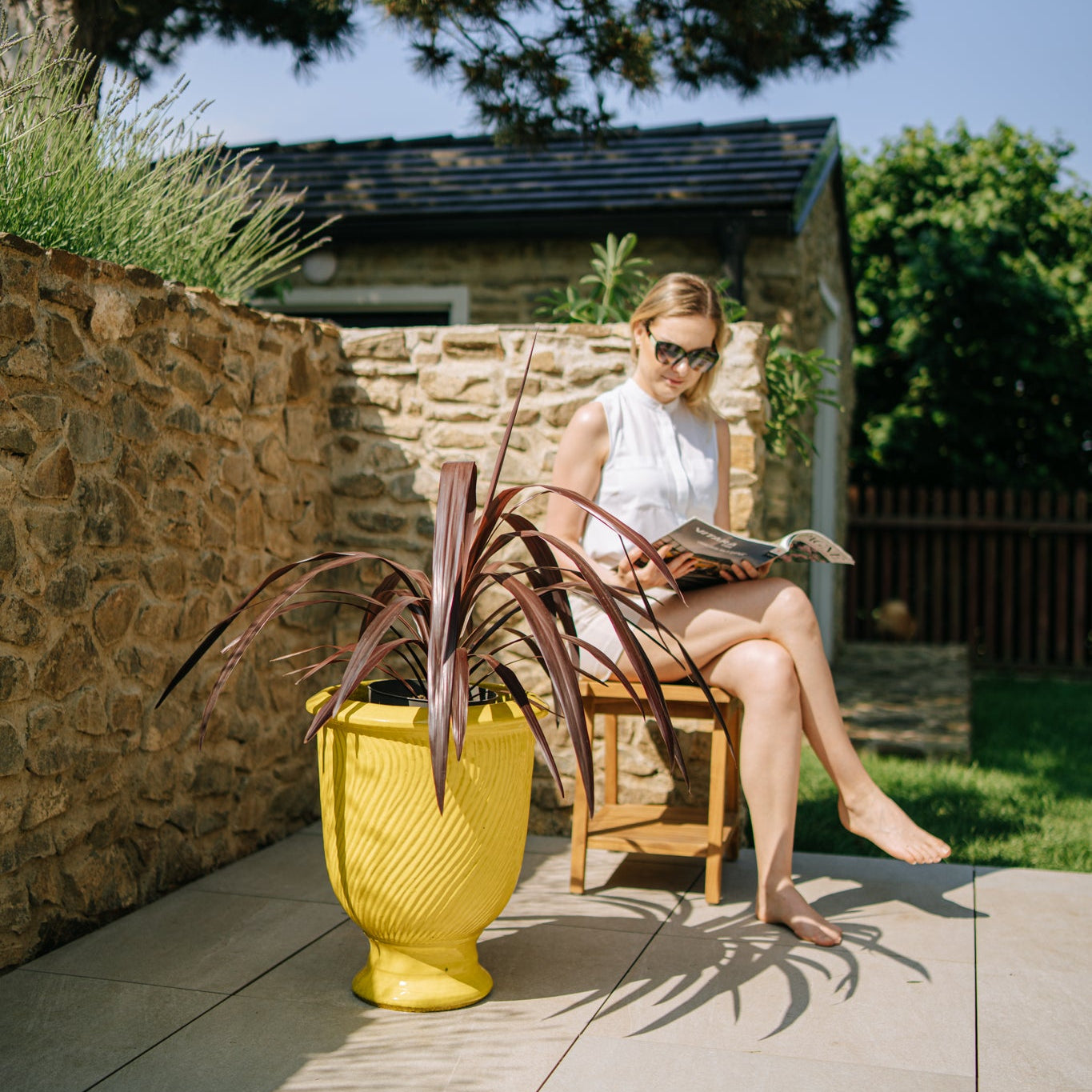 Keramický květináč Morgane - Žlutý