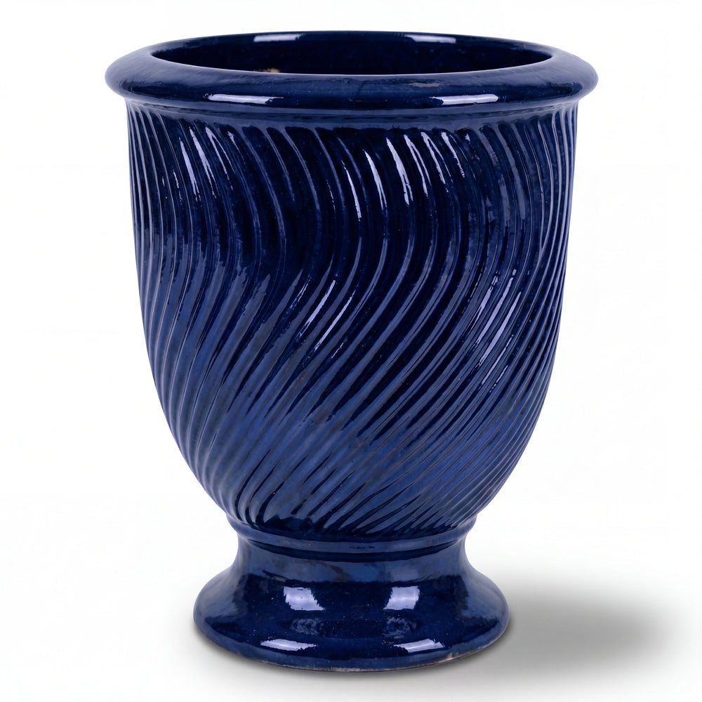 Keramischer Pflanzkübel Morgane – Meeresblau - XL (55 x 69 cm)