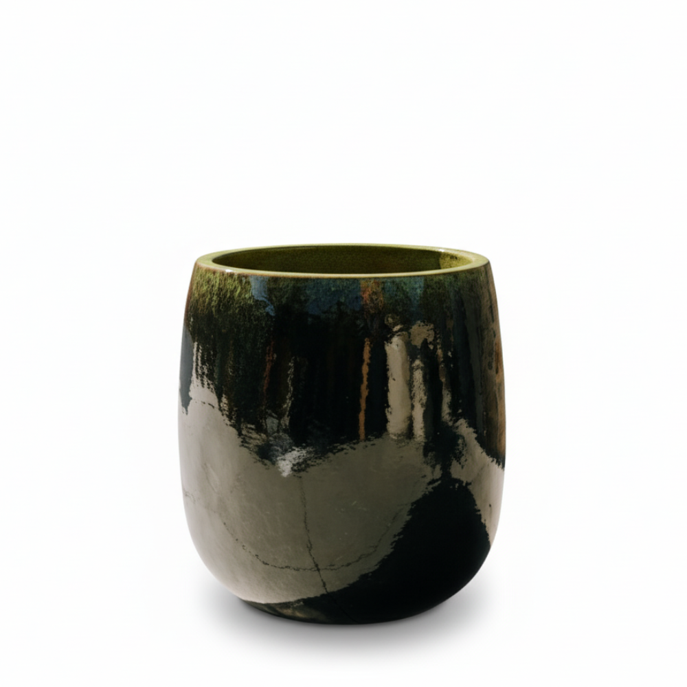 Keramický květináč SOCRATE - Zeleno-černá