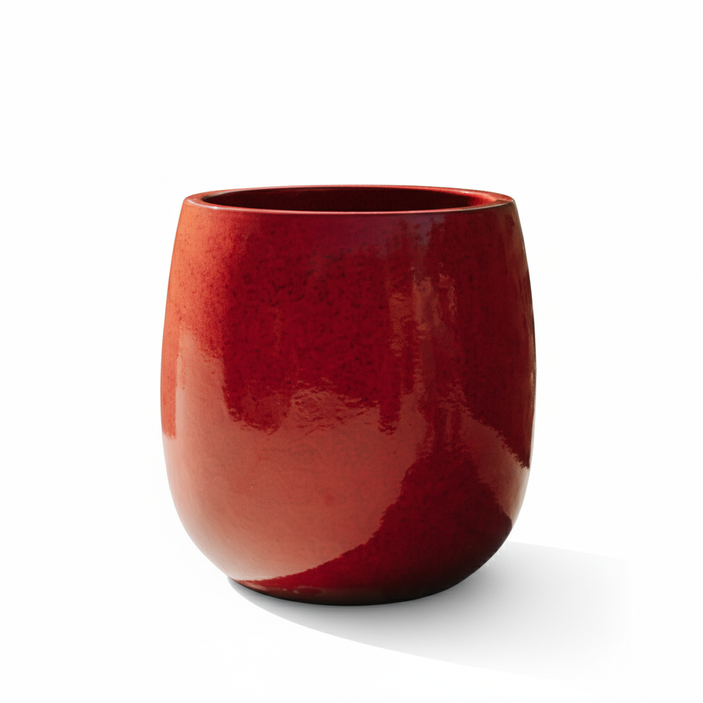 Keramik-Blumentopf SOCRATE - Tropenrot