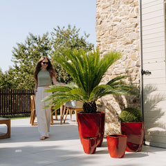 Keramik-Blumentopf VAUBAN - Tropenrot