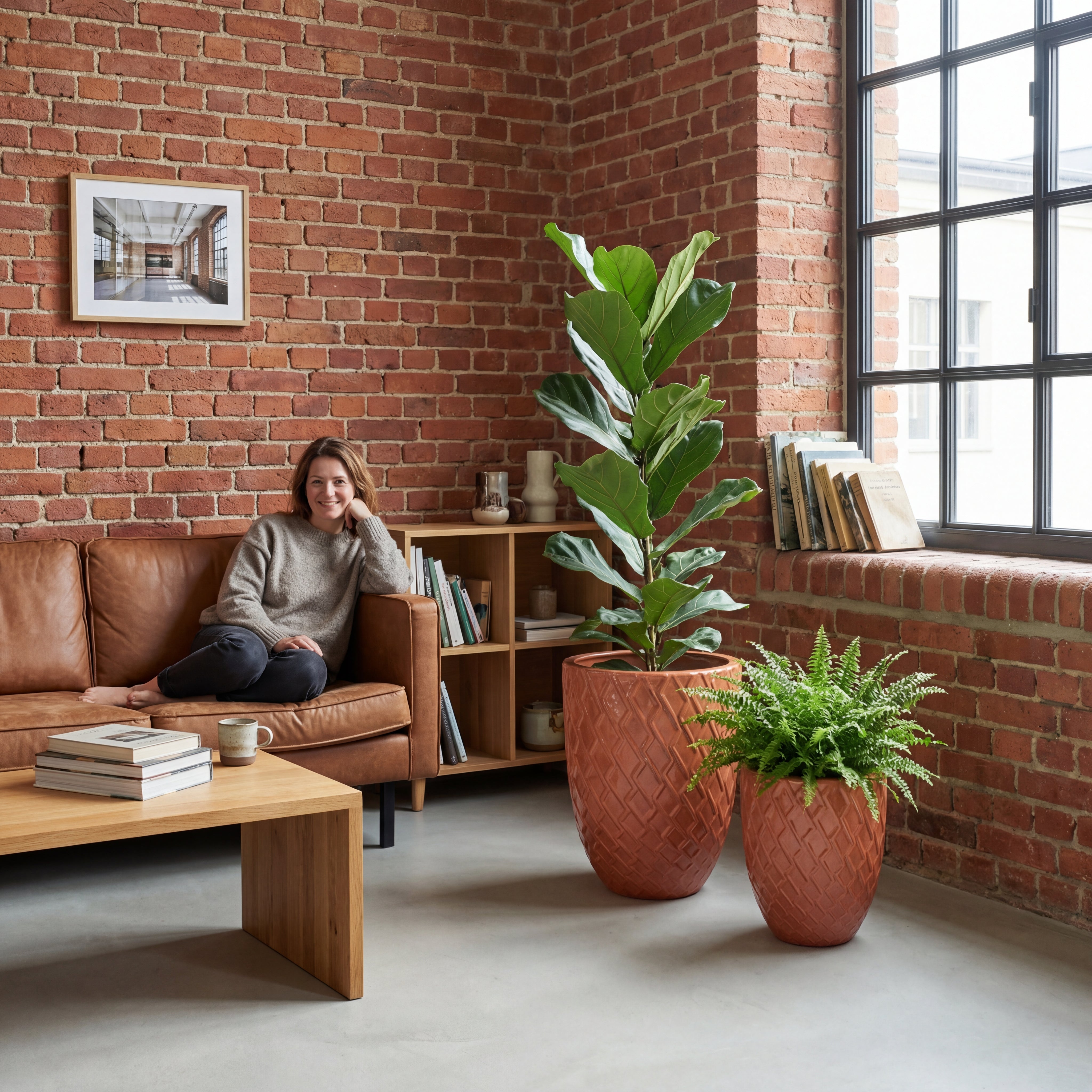 Vzorovaný keramický květináč Zeus 2 - Starorůžový