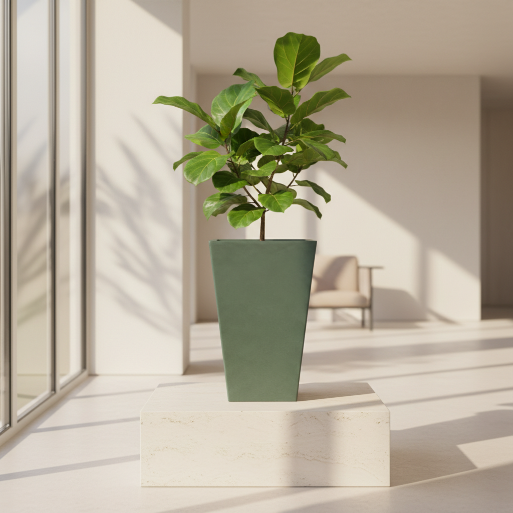 Betonový květináč AERIS - Tmavě zelená - mood picture pro muj kvetinac...