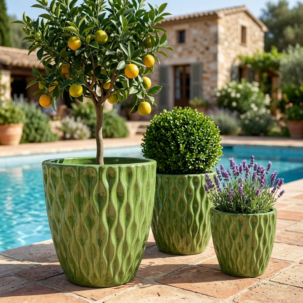 Blumentopf MONET ručně vyráběný glazovaný květináč z terakoty – handgefertigte Keramik, XXL bis 68 cm