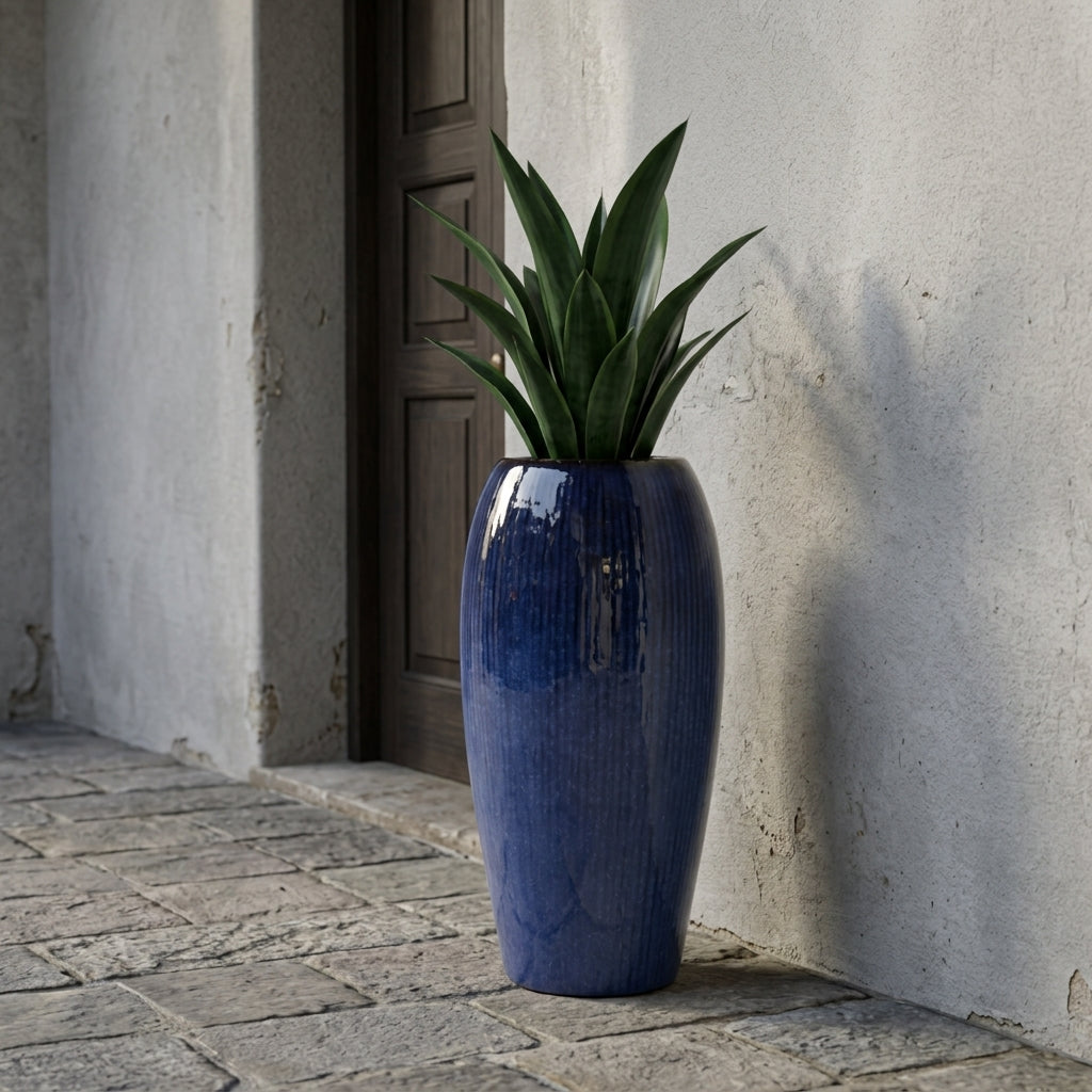 Keramický květináč Milano - Tmavě modrá