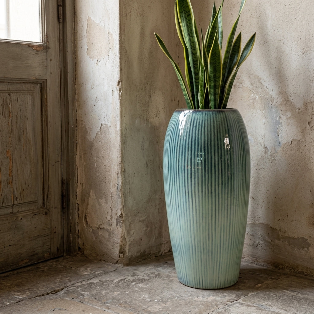 Keramický květináč Milano - Světle modrá