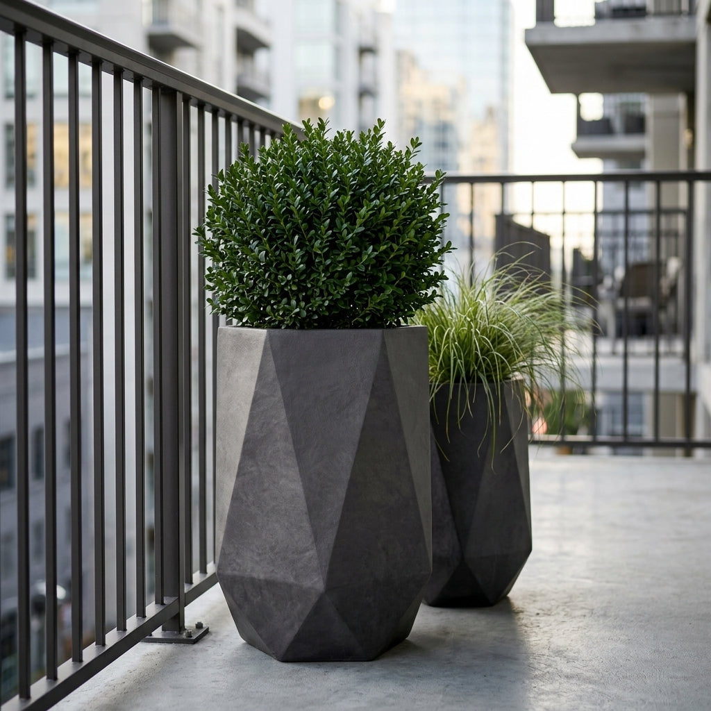 Blumentopf PRISME Hnědá – handgefertigte Keramik, XXL bis 68 cm