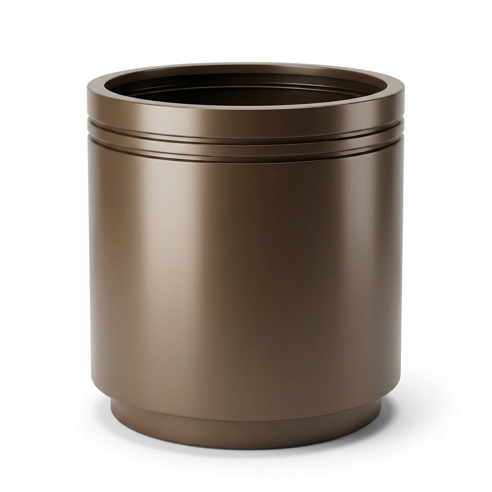 Großer verzinkter Stahl-Pflanzkübel INFINITY ROUND - Taupe - XL (60 x 60 x 60 cm)