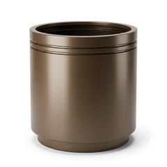 Großer verzinkter Stahl-Pflanzkübel INFINITY ROUND - Taupe