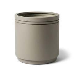 Großer verzinkter Stahl-Pflanzkübel INFINITY ROUND - Champagner