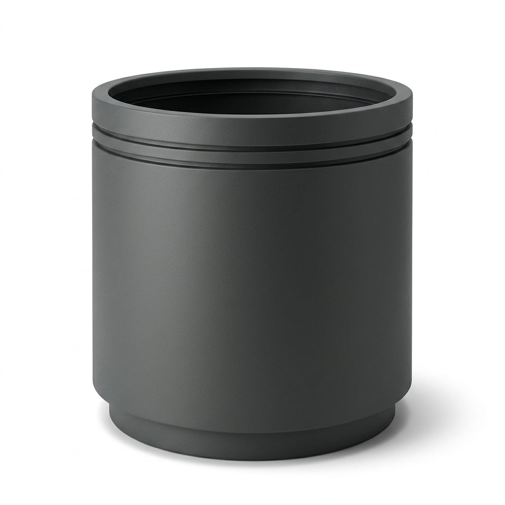 Velký nerezový květináč INFINITY ROUND - Antracitová - XXXL (120 x 120 x 100 cm)