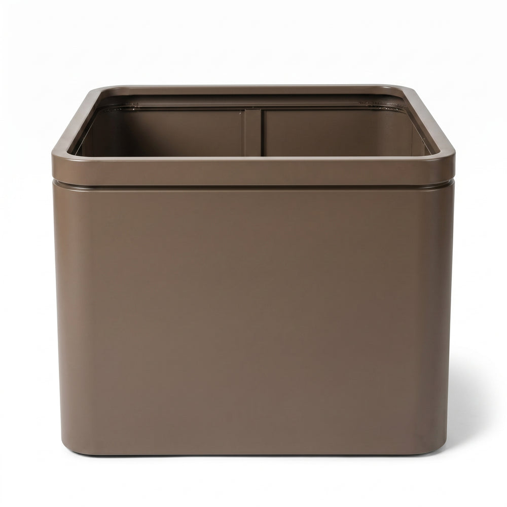 Großer verzinkter Stahl-Pflanzkübel INFINITY SQUARE - Taupe - XL (45 x 45 x 60 cm)