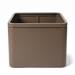 Großer verzinkter Stahl-Pflanzkübel INFINITY SQUARE - Taupe