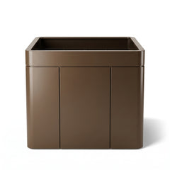 Großer verzinkter Stahl-Pflanzkübel INFINITY X - Taupe