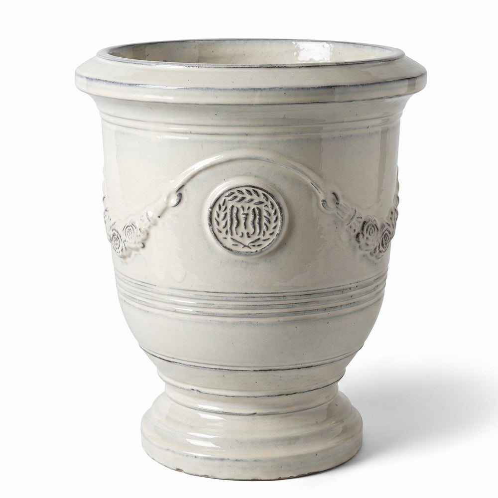 Keramik-Pflanzkübel RICHELIEU - Creme - XL (46 x 56 cm)