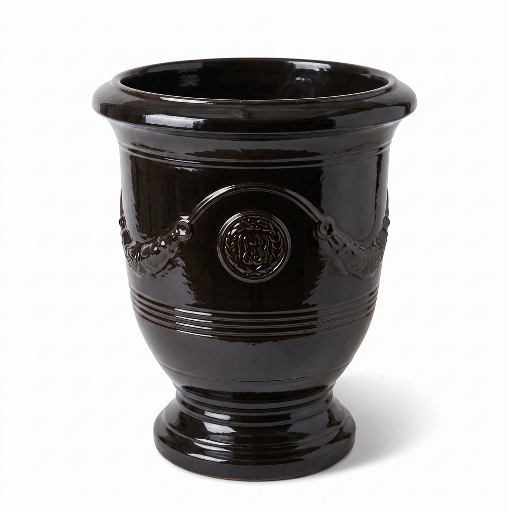 Keramik-Pflanzkübel RICHELIEU - Schwarz - XL (46 x 56 cm)