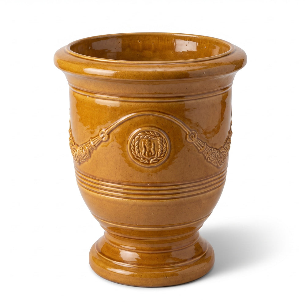 Keramik-Pflanzkübel RICHELIEU - Honig - XL (46 x 56 cm)