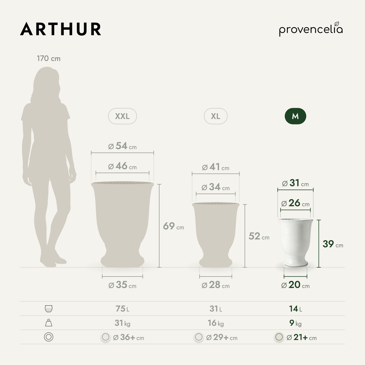 ARTHUR M – Maße