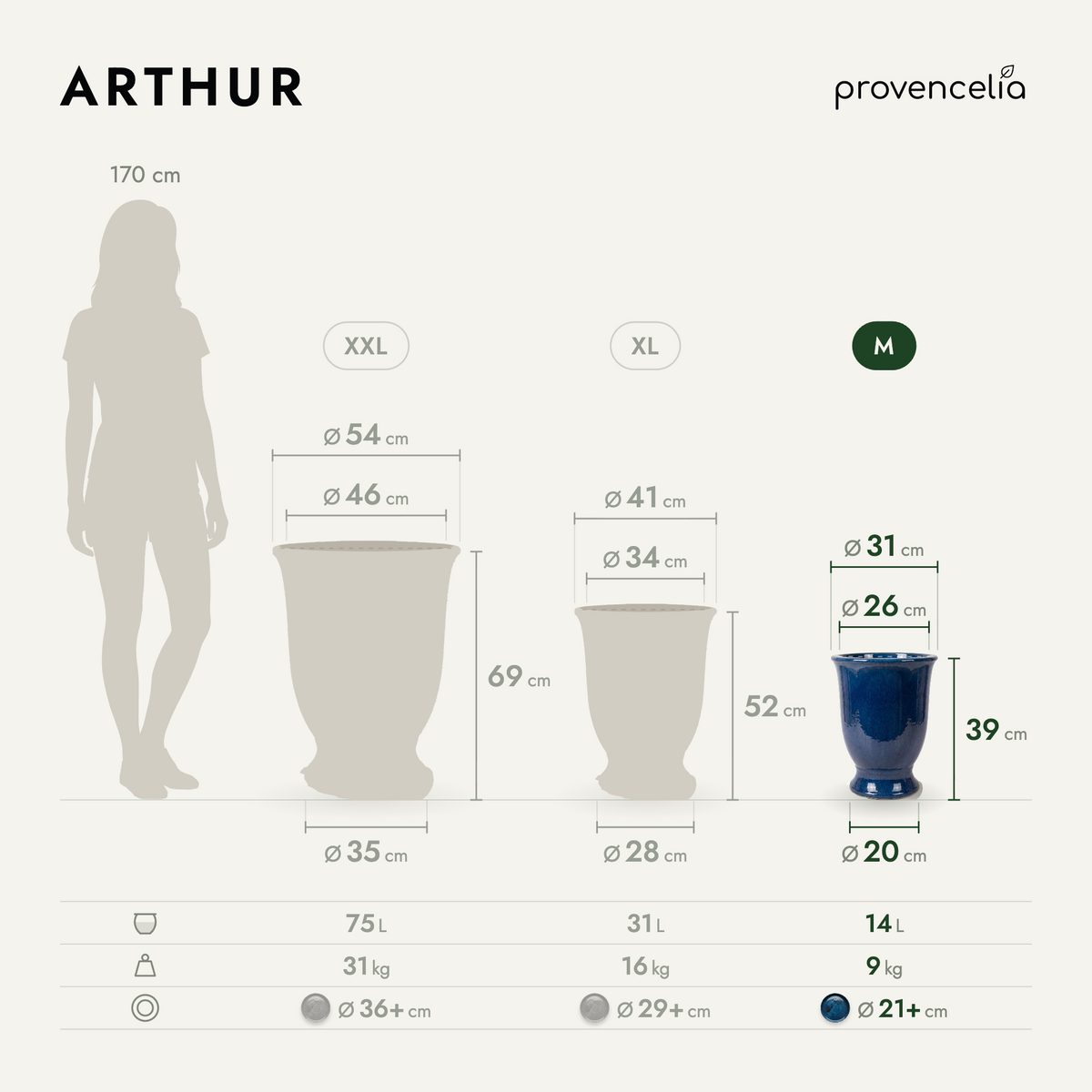 ARTHUR M – Maße