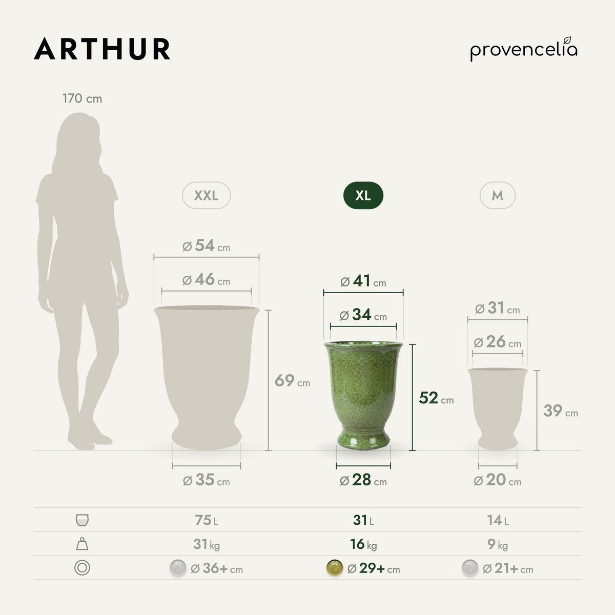 ARTHUR XL – Maße