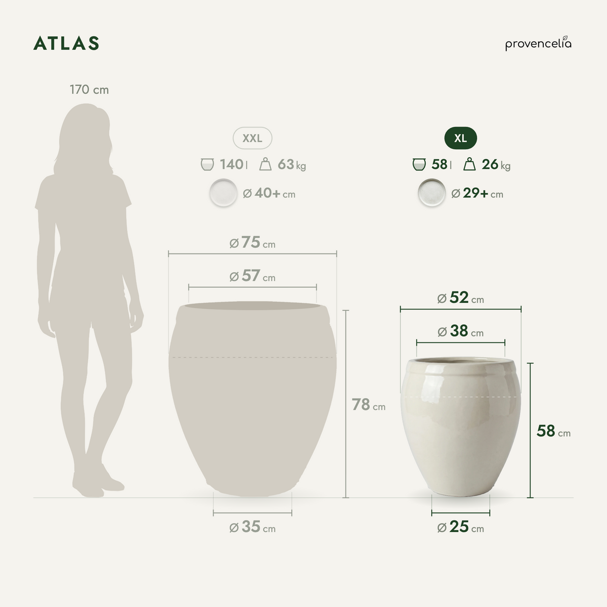ATLAS XL – rozměry