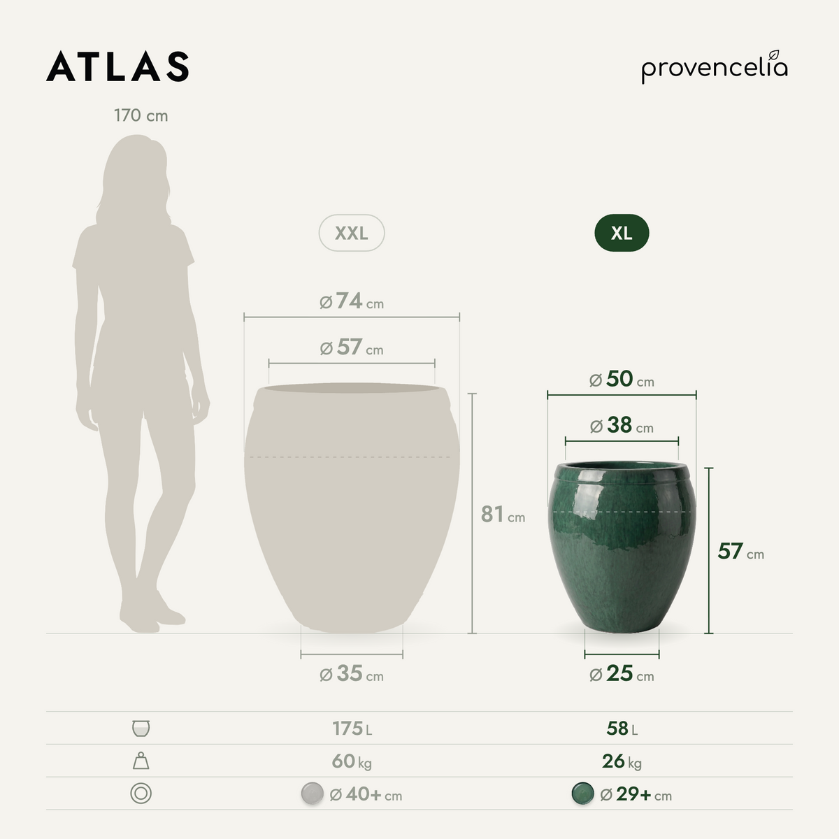 ATLAS XL – Maße