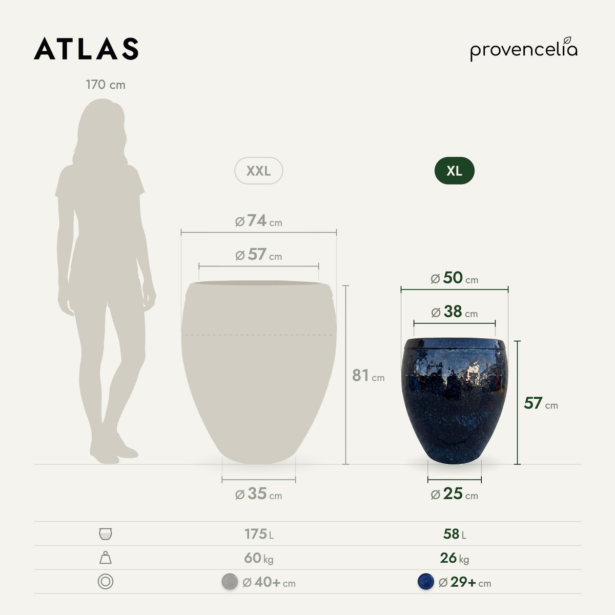 ATLAS XL – Maße