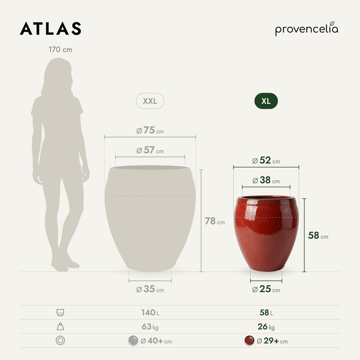 ATLAS XL – Maße