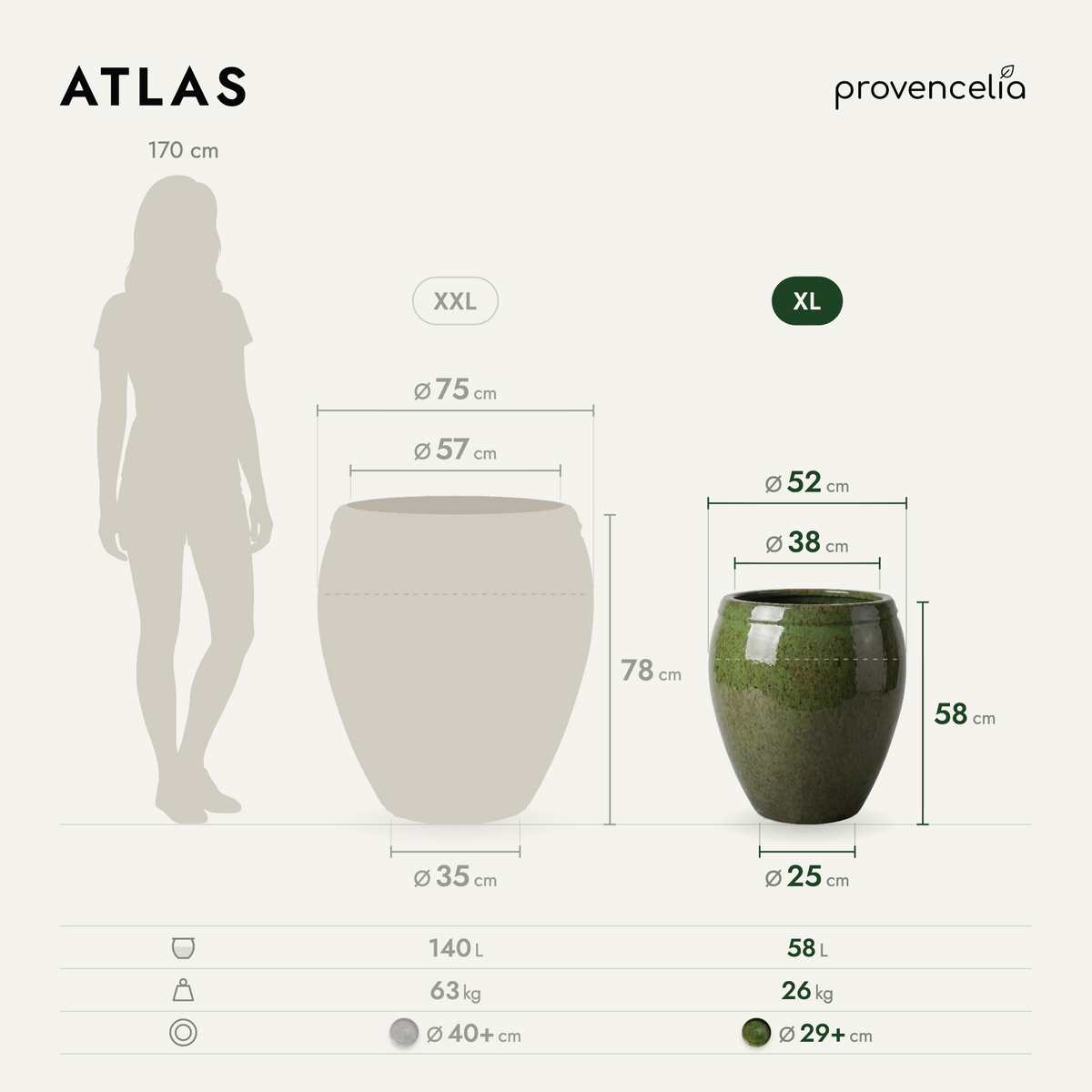 ATLAS XL – Maße
